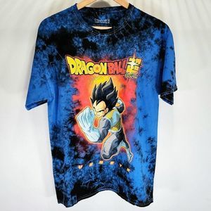 Dragonball Z Super Vegeta Tie‎ Dye Black Blue Shirt Anime Retro OG Size Large